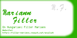 mariann filler business card